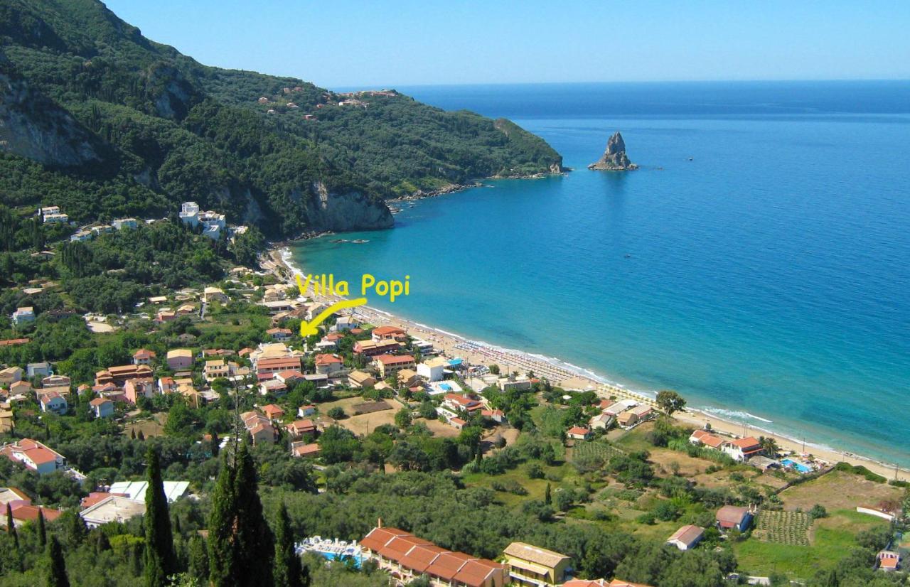 Villa Popi On The Beach Of Agios Gordios Агиос Гордиос Екстериор снимка